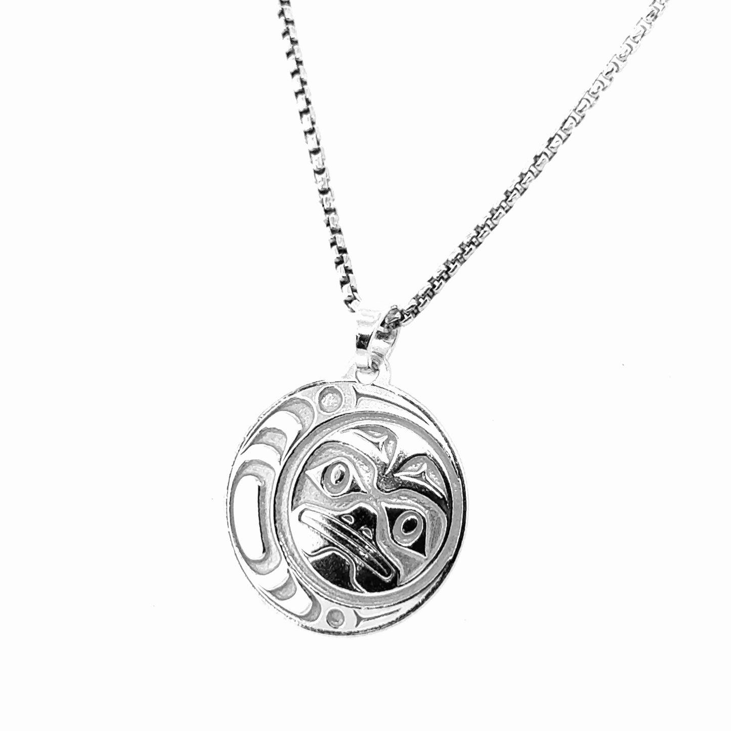 Pendant - Sterling Silver - Round - Moon - Small - 20mm