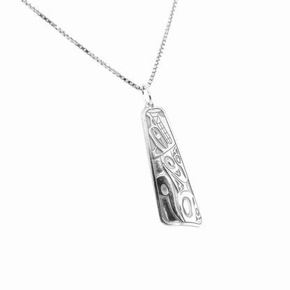 Pendant - Sterling Silver - Triangle - Wolf - 30mm