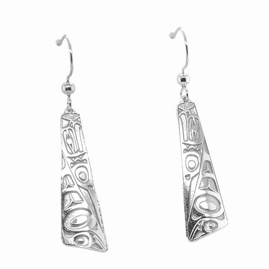 Earrings - Sterling Silver - Drop - Long Triangle - Eagle - 32mm
