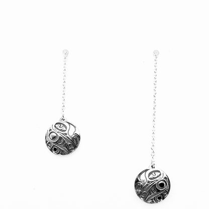 Earrings - Sterling Silver - Drop - Threaders - Hummingbird - 10mm