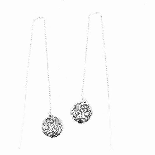 Earrings - Sterling Silver - Drop - Threaders - Hummingbird - 10mm