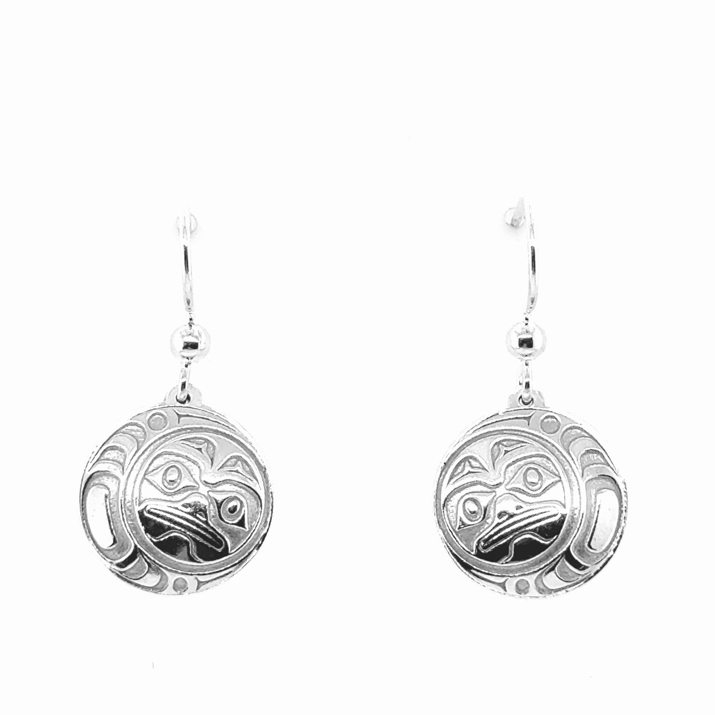 Earrings - Sterling Silver - Drop - Round - Moon - 15mm