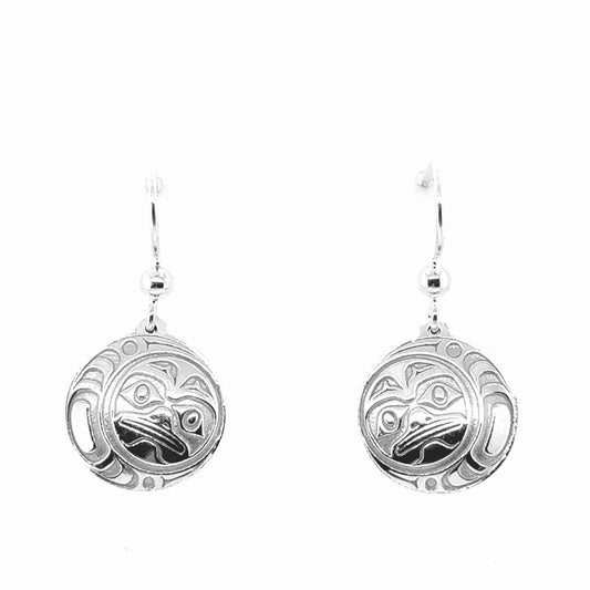 Earrings - Sterling Silver - Drop - Round - Moon - 15mm