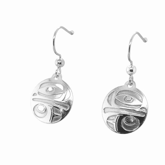 Earrings - Sterling Silver - Drop - Round - Eagle - 15mm