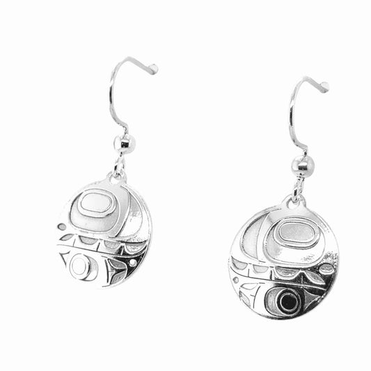Earrings - Sterling Silver - Drop - Round - Orca - 15mm