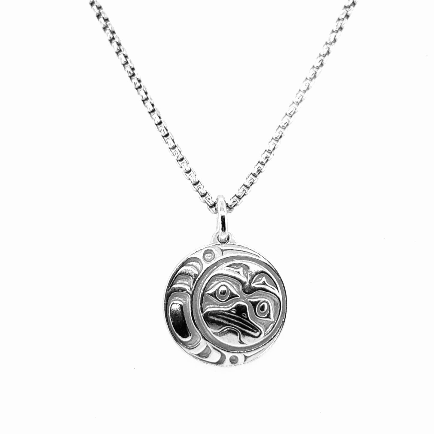 Pendant - Sterling Silver - Round - Moon - Mini - 15mm