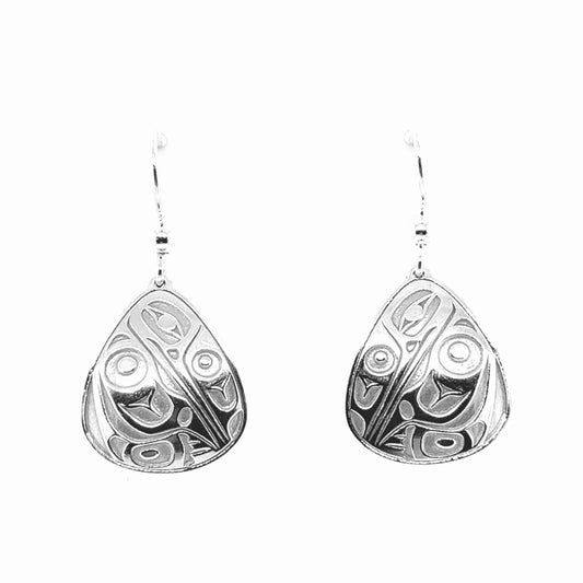 Earrings - Sterling Silver - Drop - Triangle - Hummingbird - 19mm