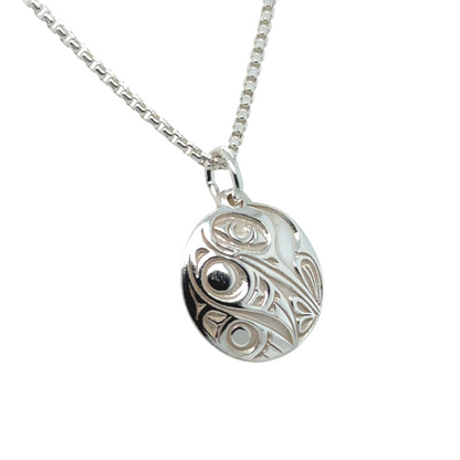 Pendant - Sterling Silver - Round - Hummingbird - Mini - 15mm