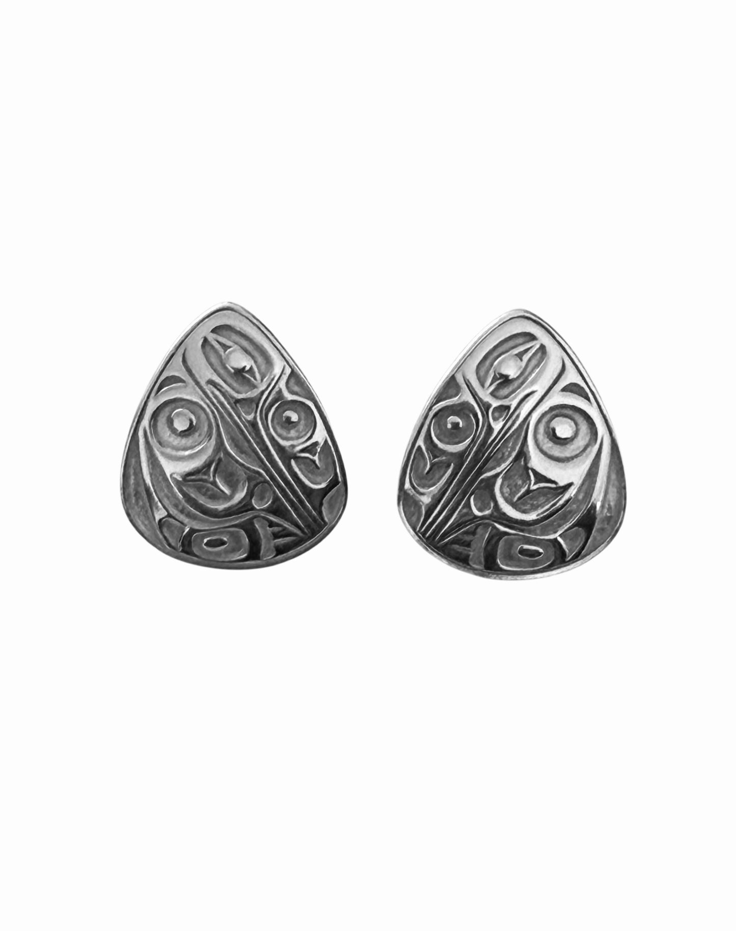 Studs - Sterling Silver - Triangle - Medium - Hummingbird - 16mm