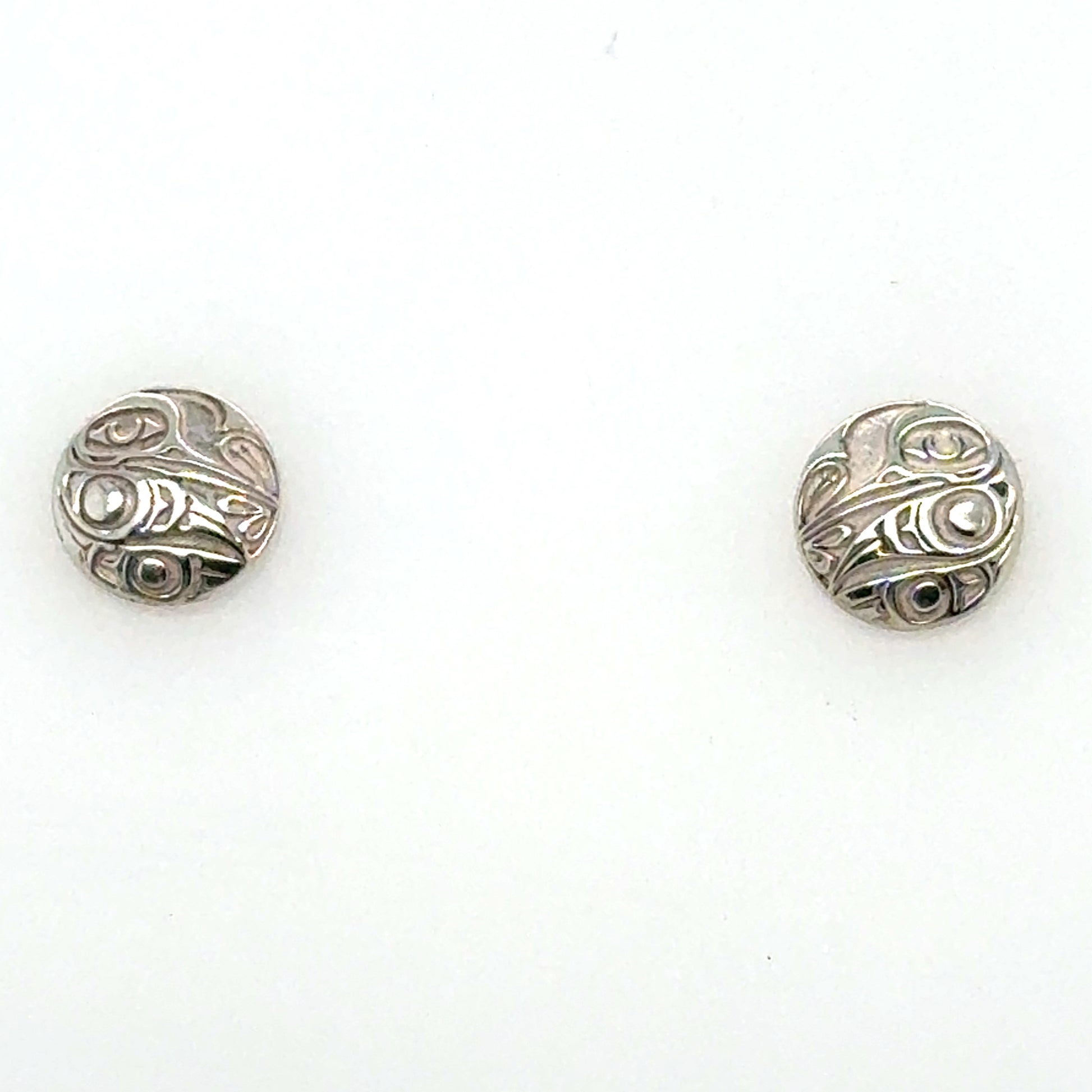 Studs - Sterling Silver - Round - Mini - 8mm - Hummingbird