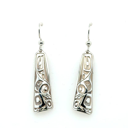 Earrings - Sterling Silver - Drop - Long Triangle - Raven - 32mm
