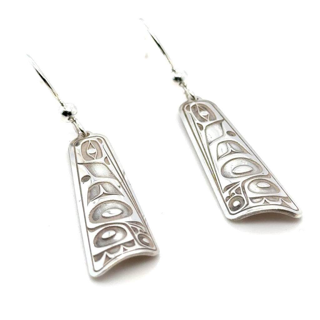 Earrings - Sterling Silver - Drop - Long Triangle - 32mm - Hummingbird