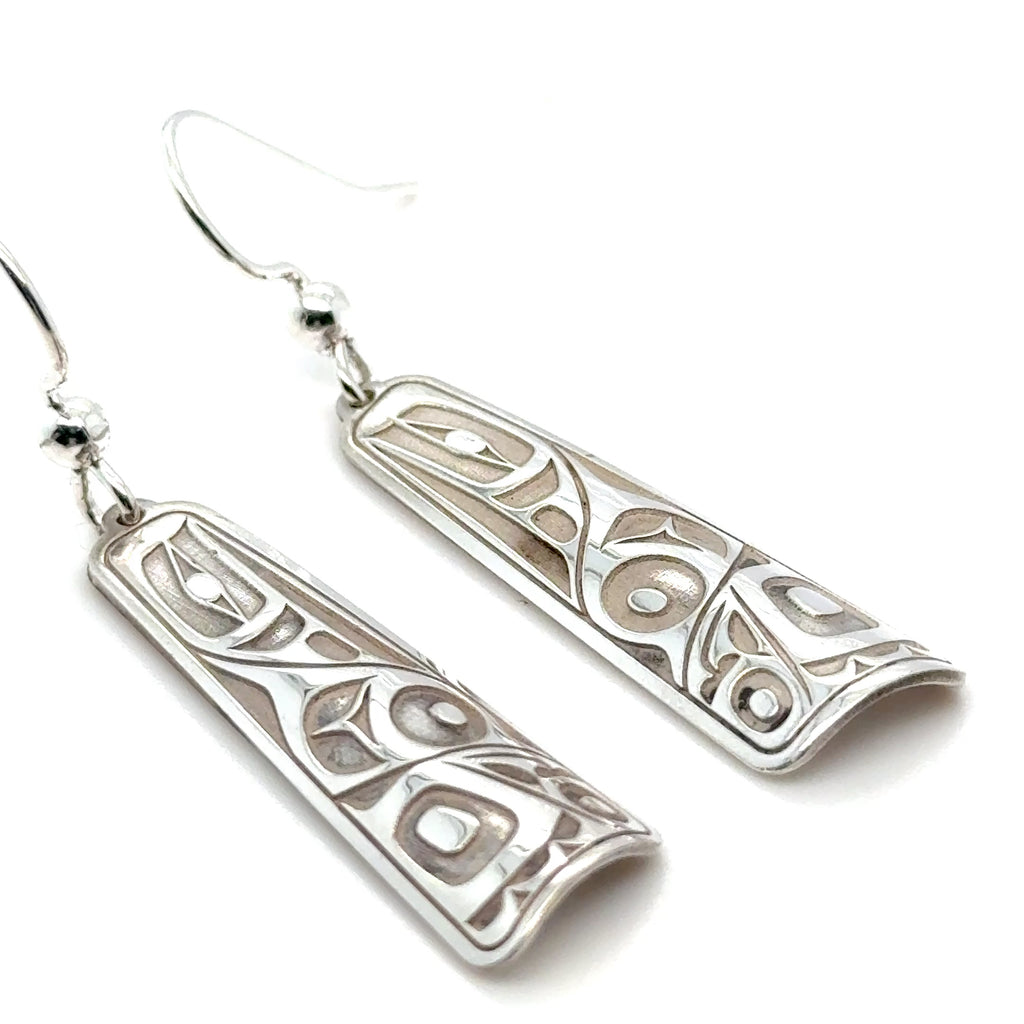 Earrings - Sterling Silver - Drop - Long Triangle - 32mm - Raven