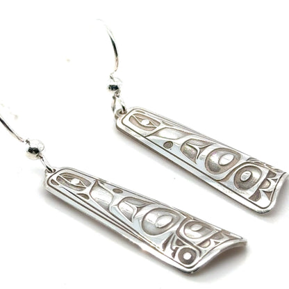 Earrings - Sterling Silver - Drop - Long Triangle - Hummingbird - 32mm