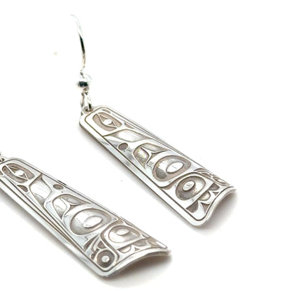 Earrings - Sterling Silver - Drop - Long Triangle - Hummingbird - 32mm