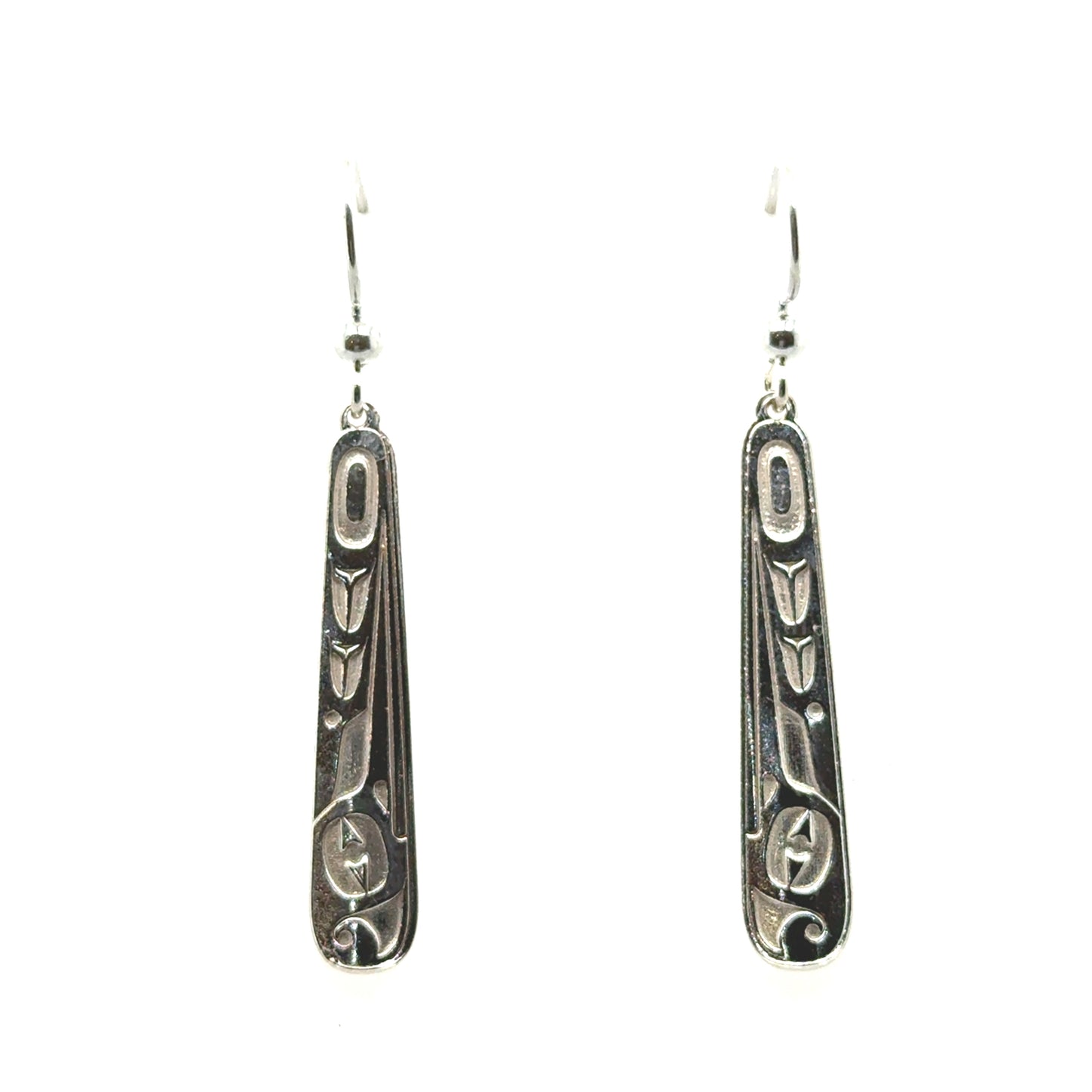 Earrings - Sterling Silver - Drop - Long Teardrop - Hummingbird - 35mm