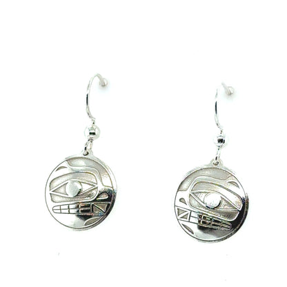 Earrings - Sterling Silver - Drop - Round - Bear - 15mm