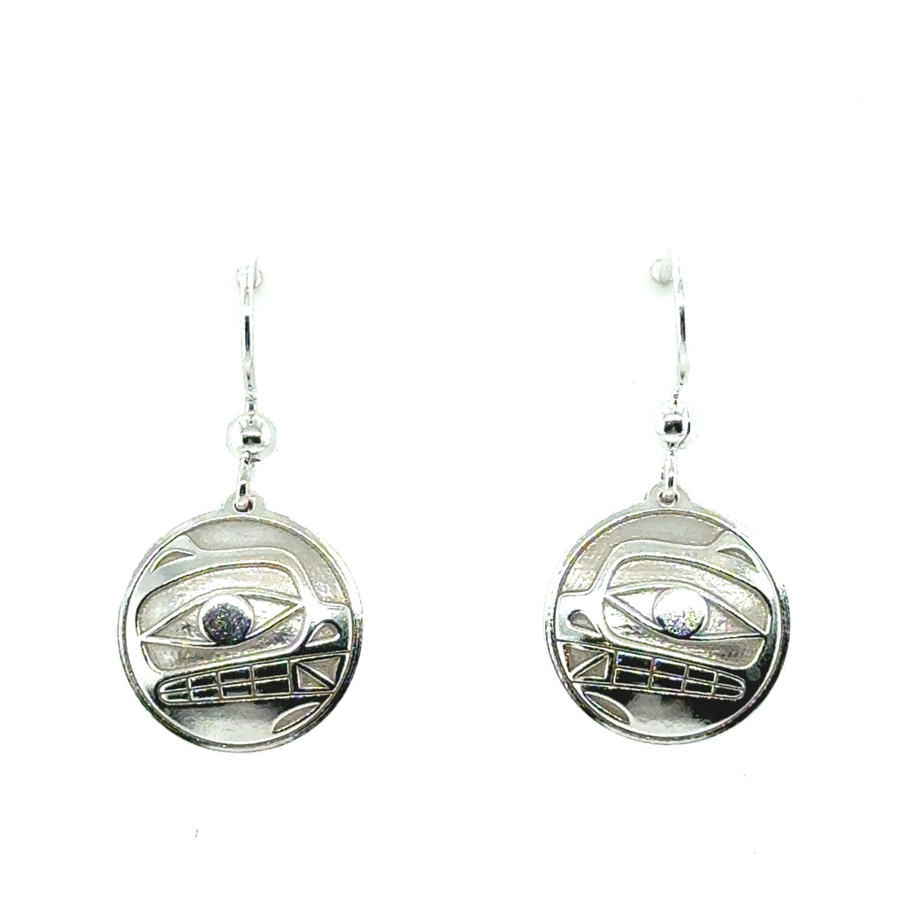 Earrings - Sterling Silver - Drop - Round - 15mm - Bear