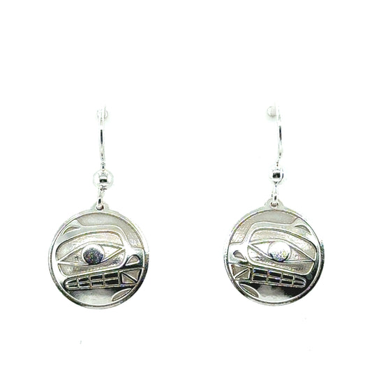 Earrings - Sterling Silver - Drop - Round - Bear - 15mm