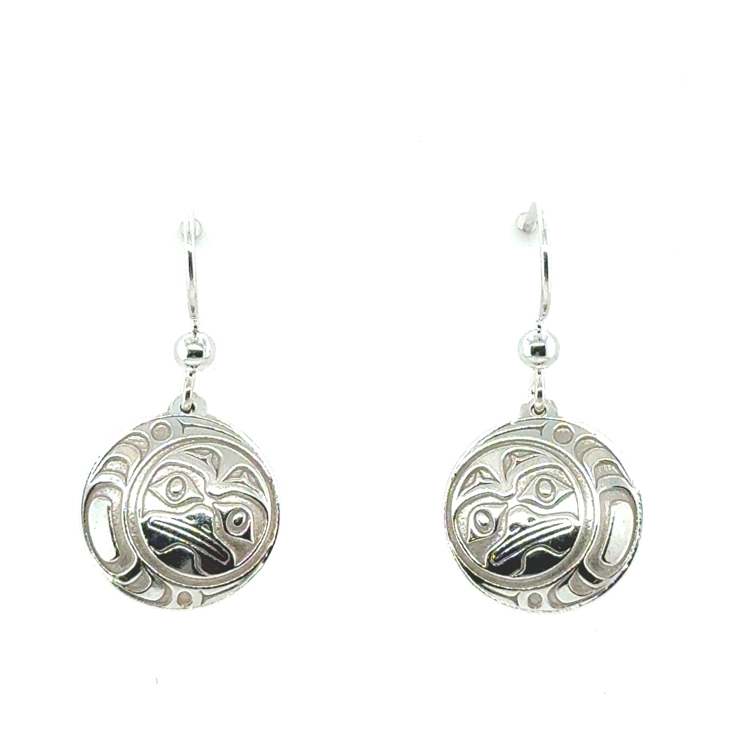 Earrings - Sterling Silver - Drop - Round - Moon - 15mm