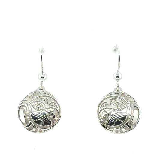 Earrings - Sterling Silver - Drop - Round - Moon - 15mm