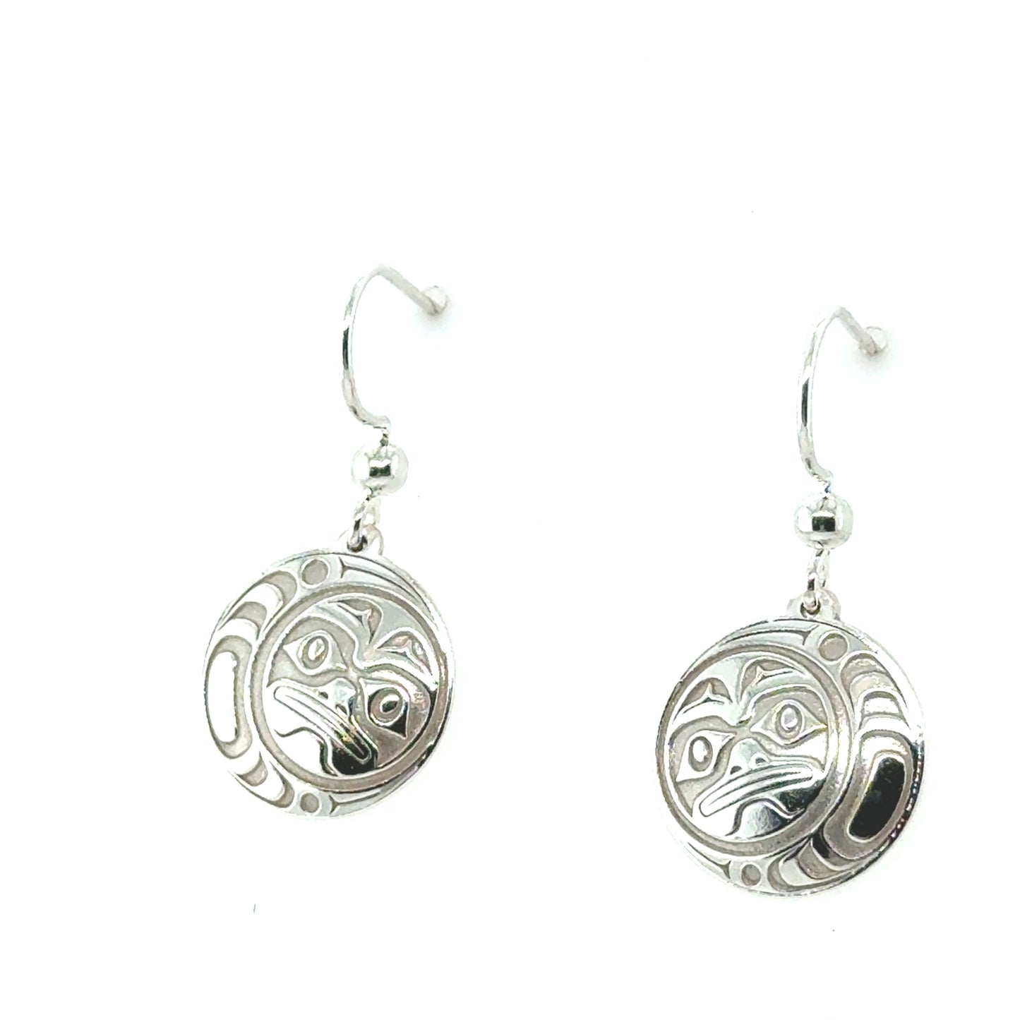 Earrings - Sterling Silver - Drop - Round - Moon - 15mm
