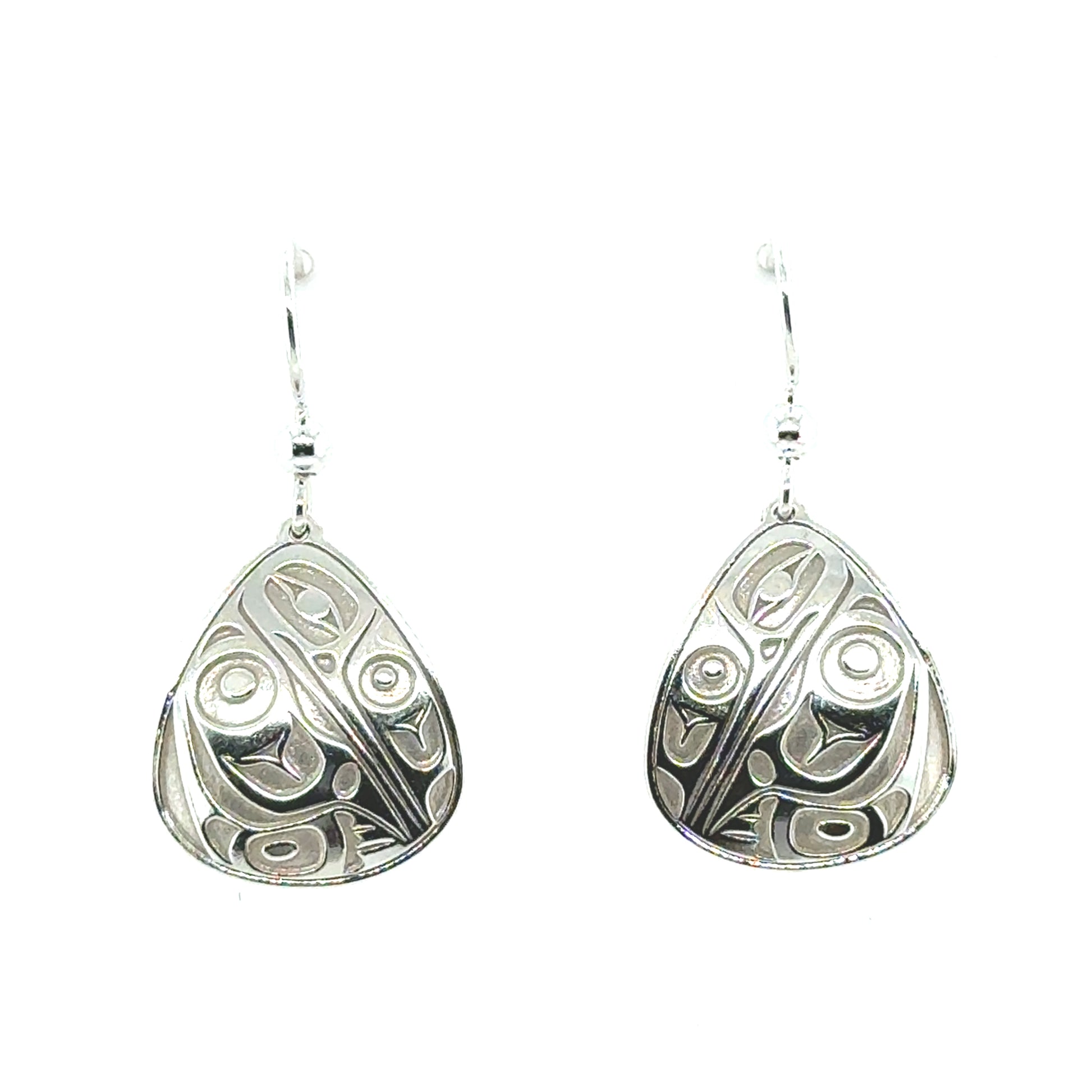 Earrings - Sterling Silver - Drop - Triangle - 19mm - Hummingbird
