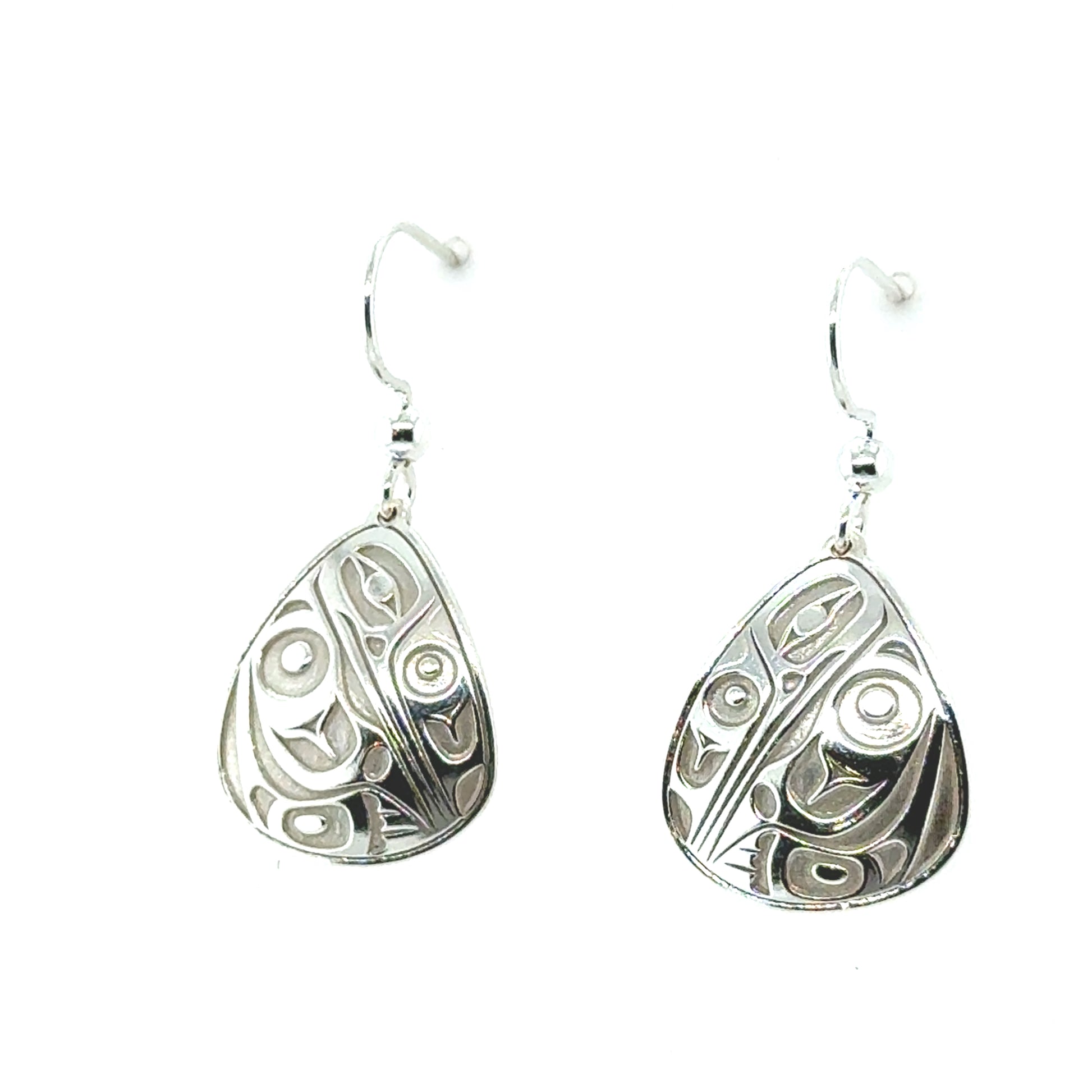Earrings - Sterling Silver - Drop - Triangle - 19mm - Hummingbird