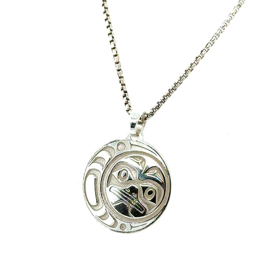 Pendant - Sterling Silver - Round - Moon - Small - 20mm