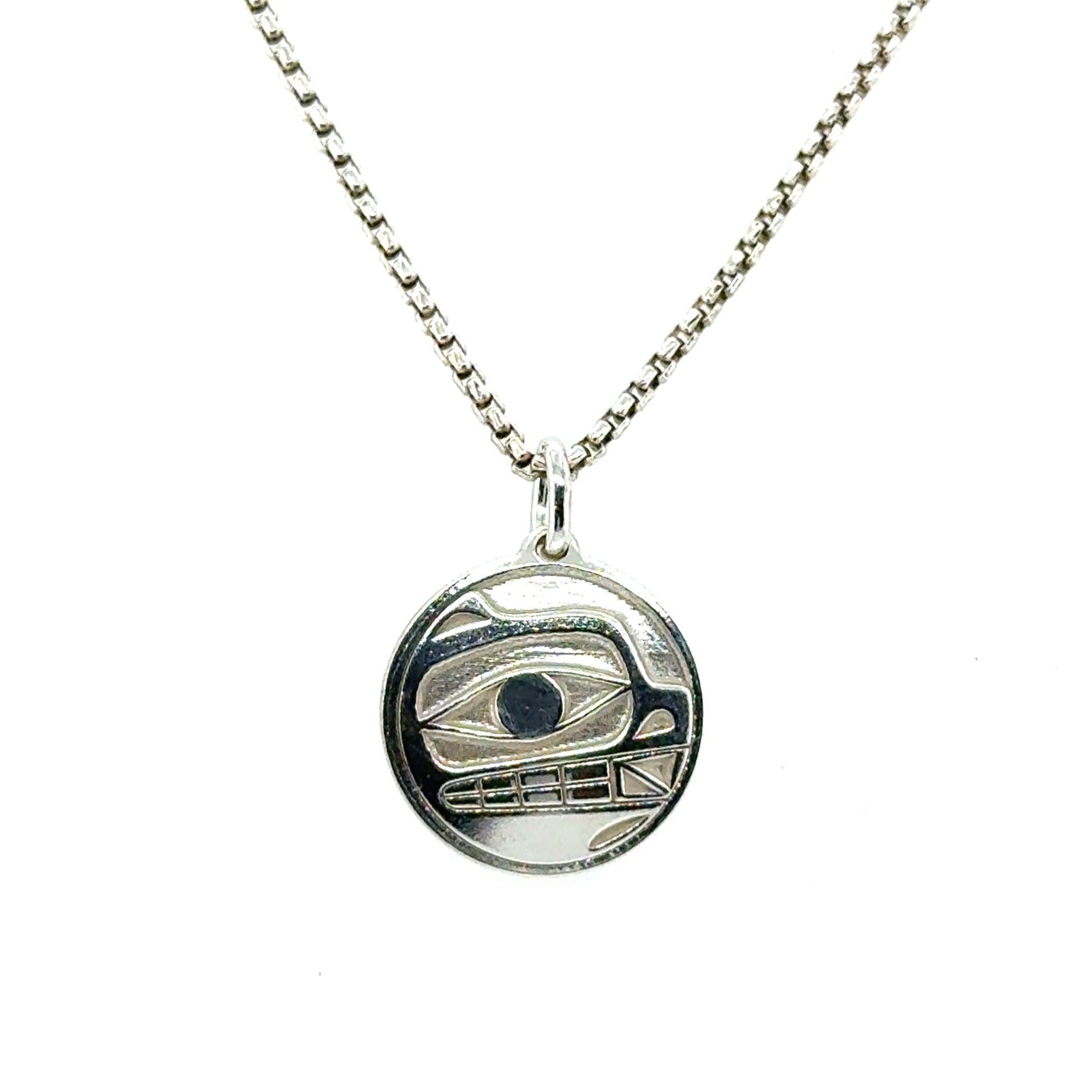Pendant - Sterling Silver - Round - Bear - Mini - 15mm