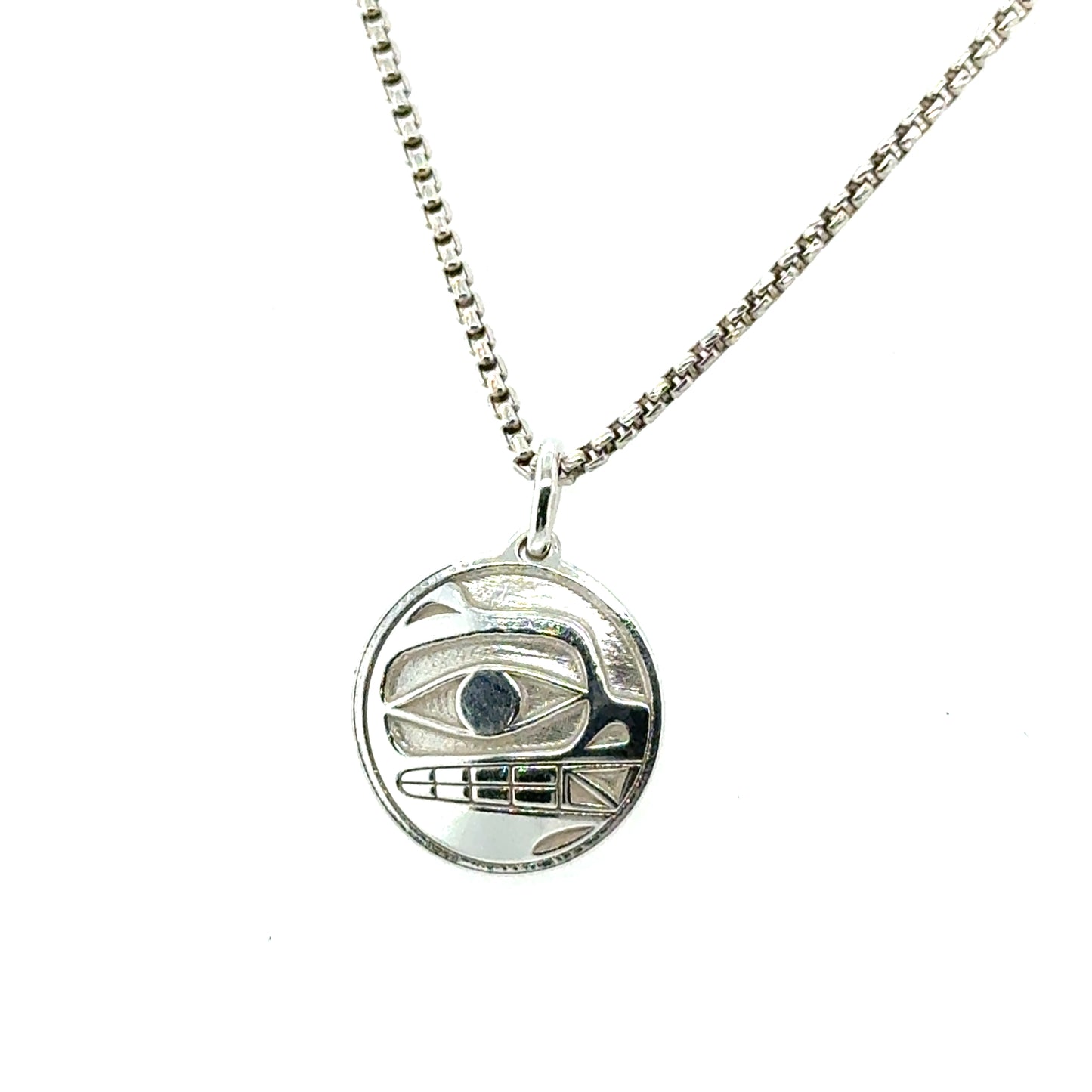 Pendant - Sterling Silver - Round - Bear - Mini - 15mm