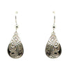 Earrings - Sterling Silver - Drop - Teardrop - Hummingbird Floral - 18mm