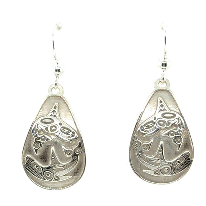 Earrings - Sterling Silver - Drop - Teardrop - Orcas - 25mm