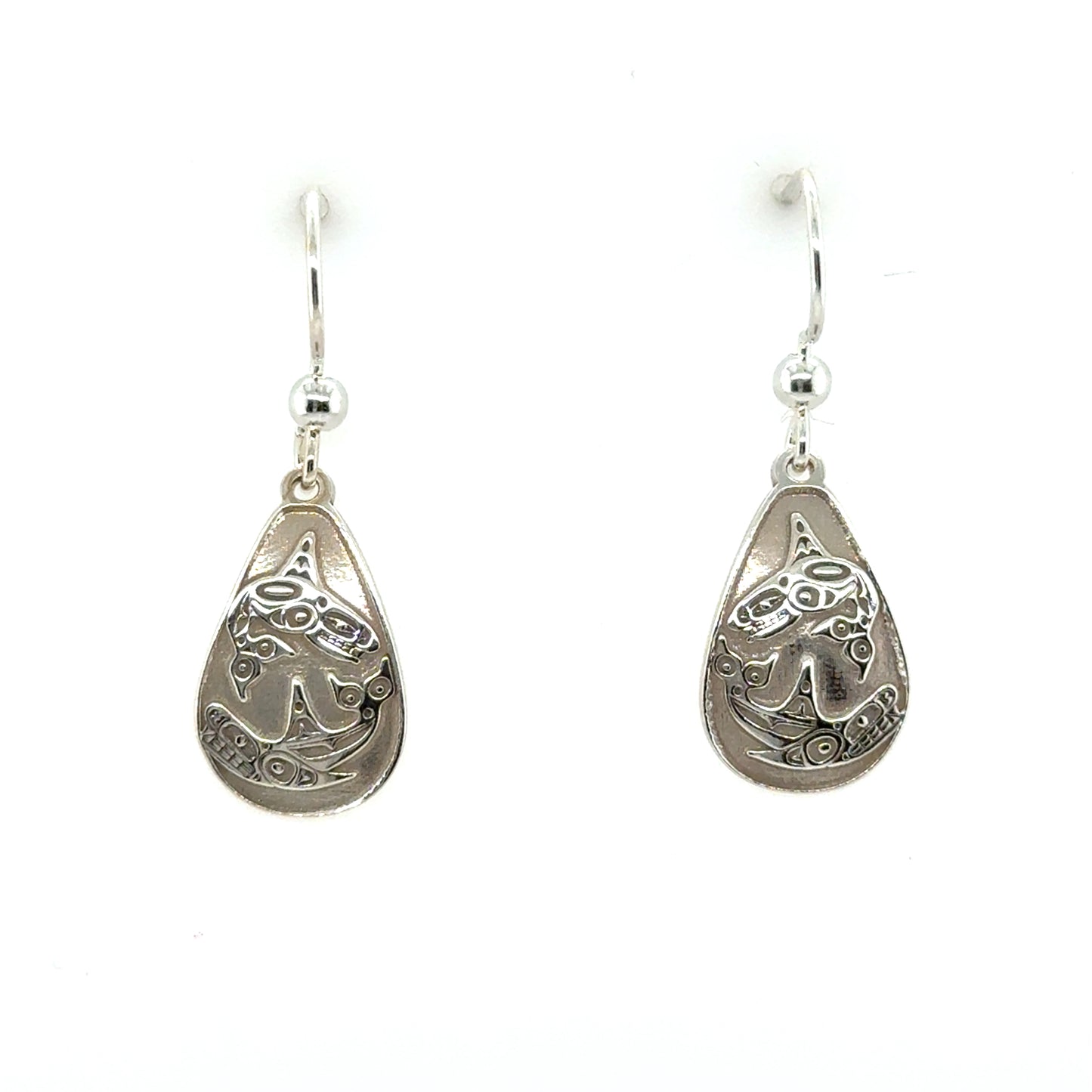 Earrings - Sterling Silver - Drop - Teardrop - Orcas - 18mm