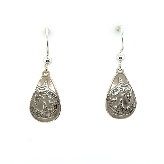 Earrings - Sterling Silver - Drop - Teardrop - Orcas - 18mm