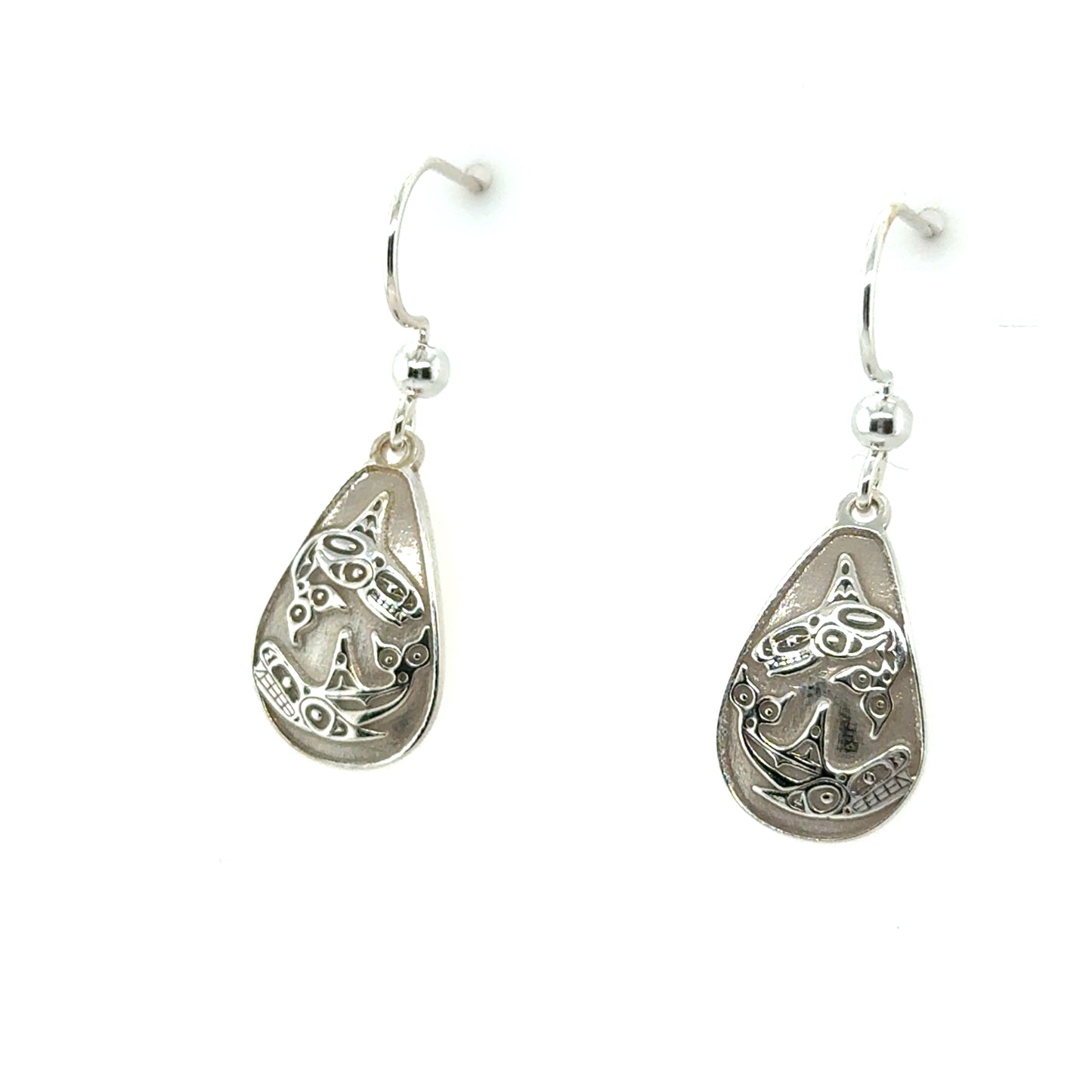 Earrings - Sterling Silver - Drop - Teardrop - Orcas - 18mm