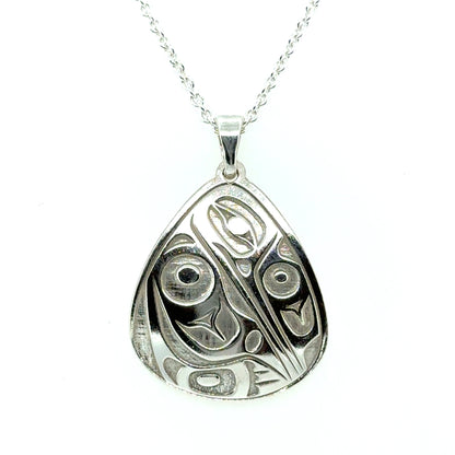 Pendant - Sterling Silver - Triangle - Hummingbird - 25mm