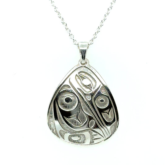 Pendant - Sterling Silver - Triangle - Hummingbird - 25mm