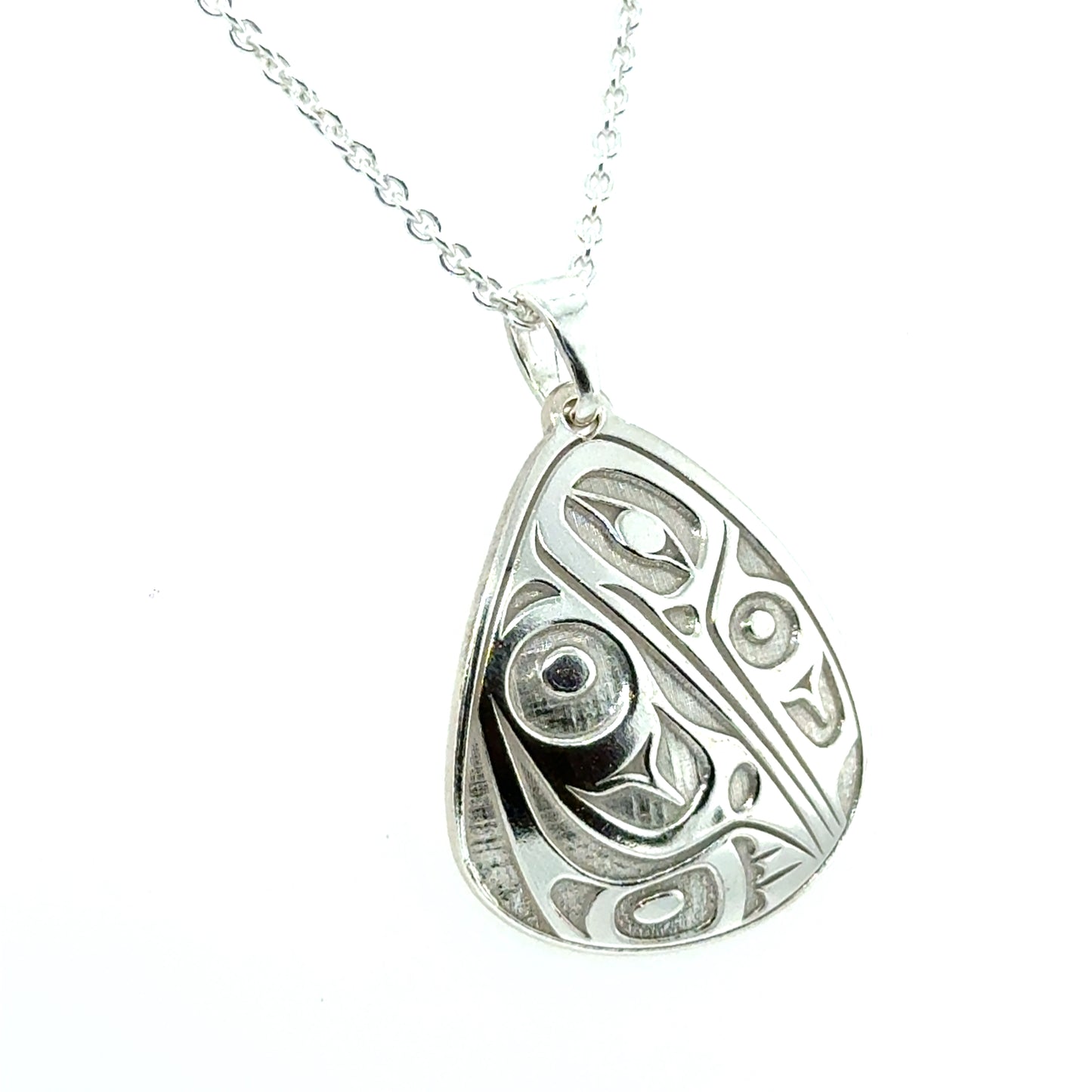 Pendant - Sterling Silver - Triangle - Hummingbird - 25mm