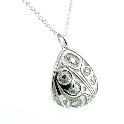 Pendant - Sterling Silver - Triangle - Hummingbird - 25mm