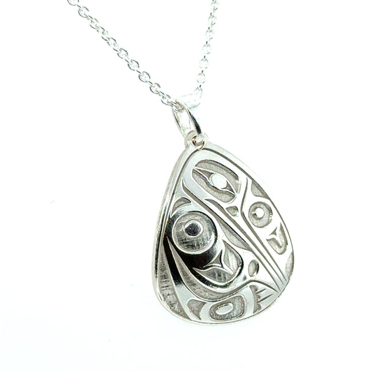 Pendant - Sterling Silver - Triangle - Hummingbird - 25mm