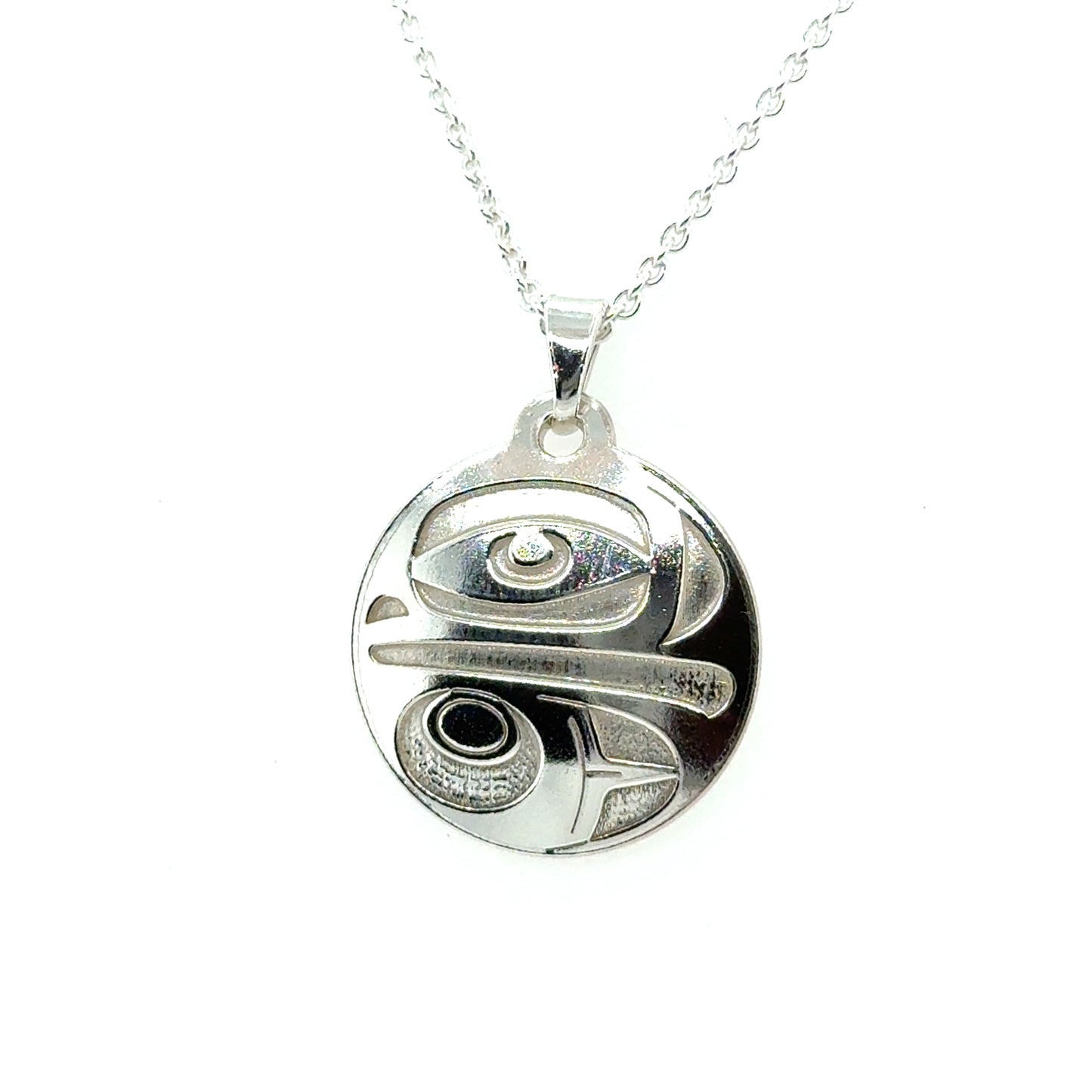 Pendant - Sterling Silver - Round - Eagle - Small - 20mm