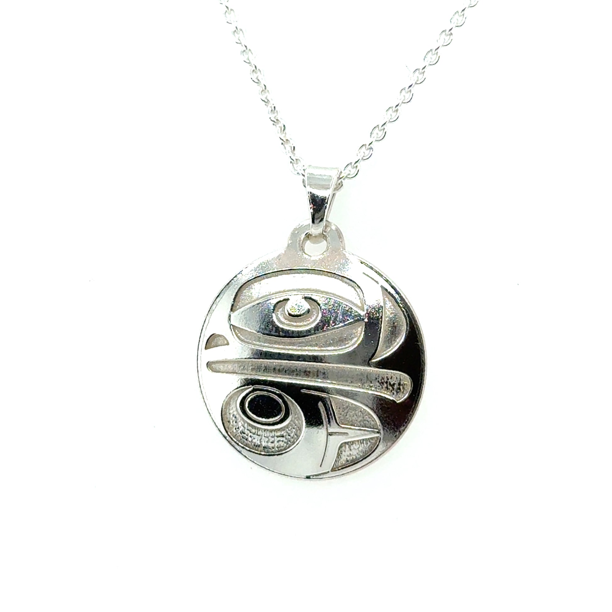 Pendant - Sterling Silver - Round - Eagle - Small - 20mm