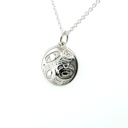 Pendant - Sterling Silver - Round - Orca 2 - Mini - 15mm