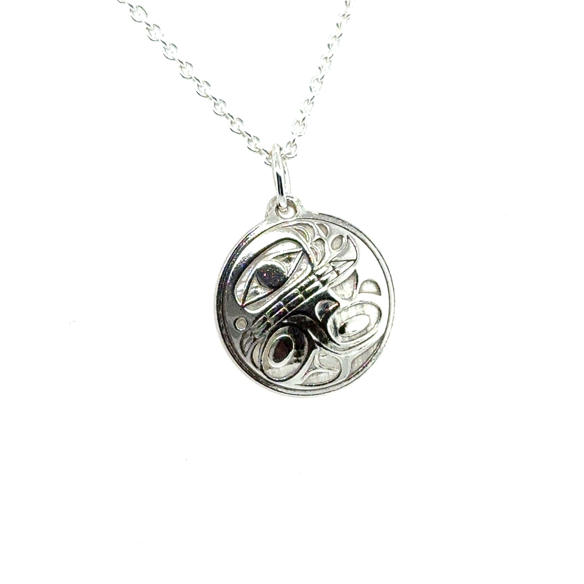 Pendant - Sterling Silver - Round - Orca 2 - Mini - 15mm