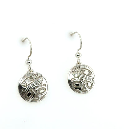 Earrings - Sterling Silver - Drop - Round - Orca 2 - 15mm