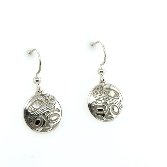 Earrings - Sterling Silver - Drop - Round - Orca 2 - 15mm