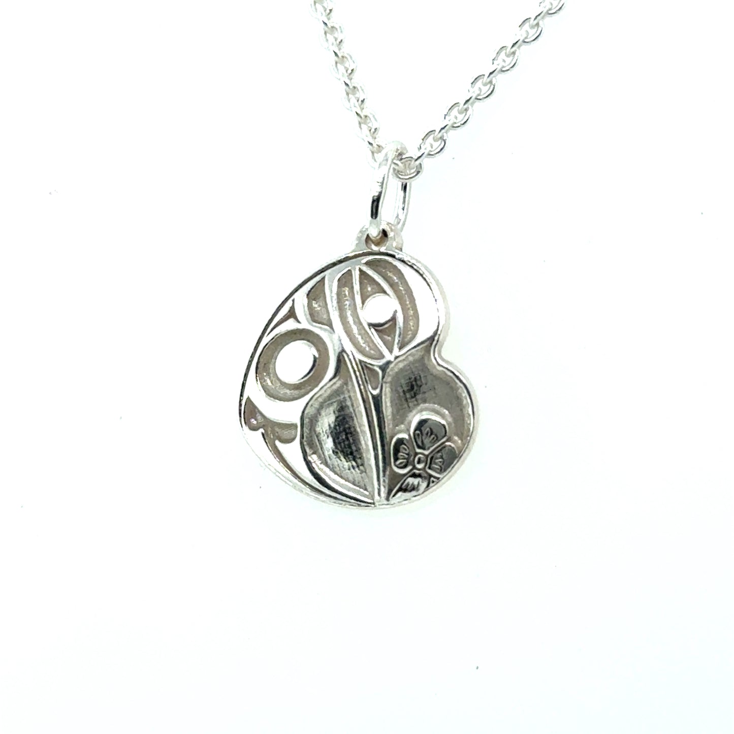 Pendant - Sterling Silver - Heart - Hummingbird - Mini - 15mm