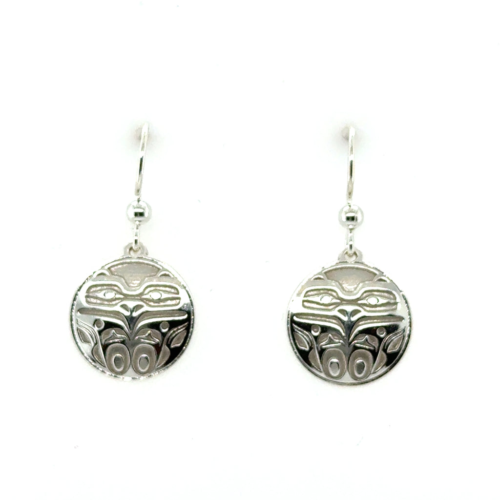 Earrings - Sterling Silver - Drop - Round - 15mm - Eagle Front