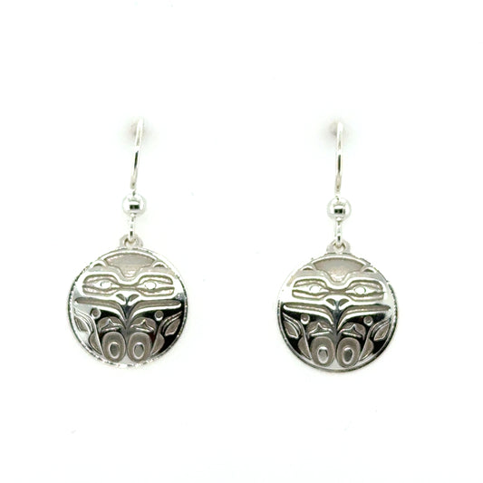 Earrings - Sterling Silver - Drop - Round - Eagle Front - 15mm